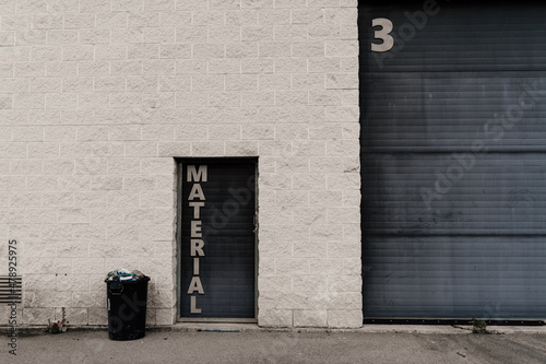 Back door of industrial warehouse photo