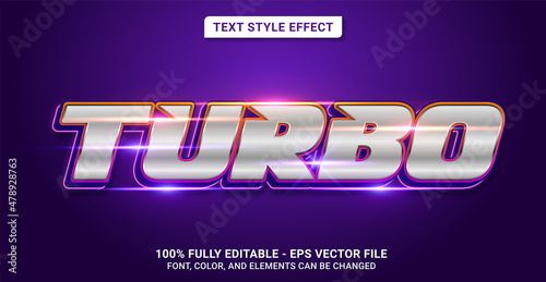 Text Style with Turbo Theme. Editable Text Style Effect.