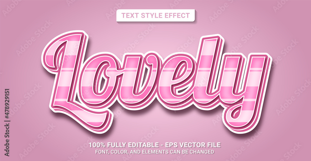 Text Style with Theme. Lovely Editable Text Style Effect.