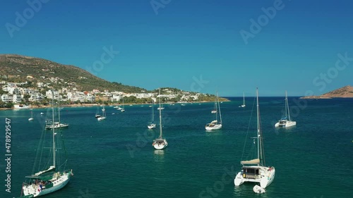 Sailing Boats in Sardinia Bay Italy