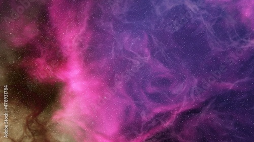 nebula gas cloud in deep outer space, science fiction illustrarion, colorful space background with stars 3d render