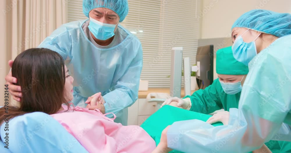 pregnant woman in delivery room pregnant woman in delivery room