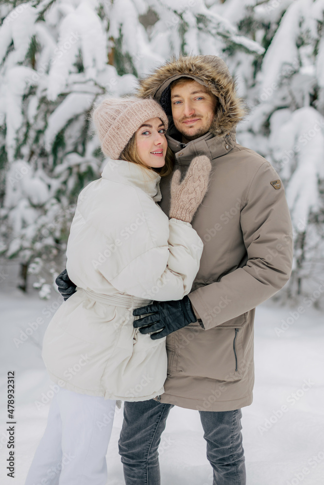 Portrait of a couple in the snow Portrait of a couple in the snow