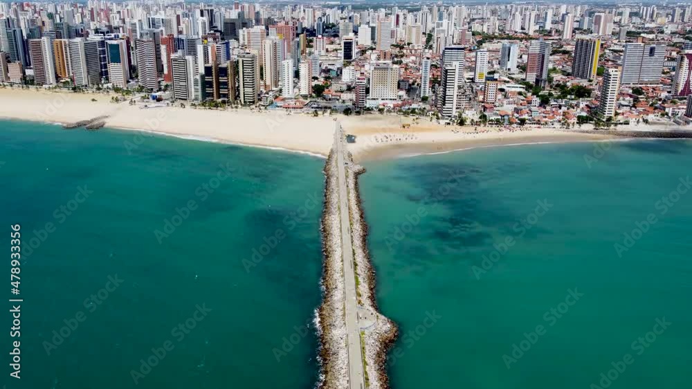 Cityscape of downtown Fortaleza state of Ceara Brazil. International travel destinations. Northeast Brazil
