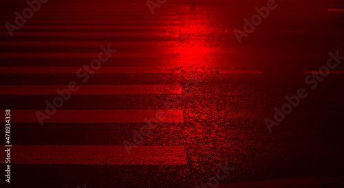 Red Scary Crossing In The City photo
