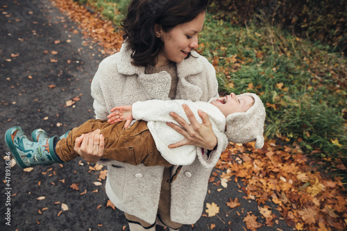 In mother's arms