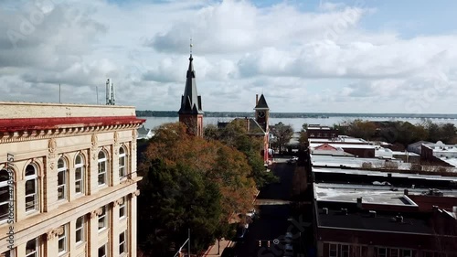 aerial pullout classic architecture in new bern nc, north carolina