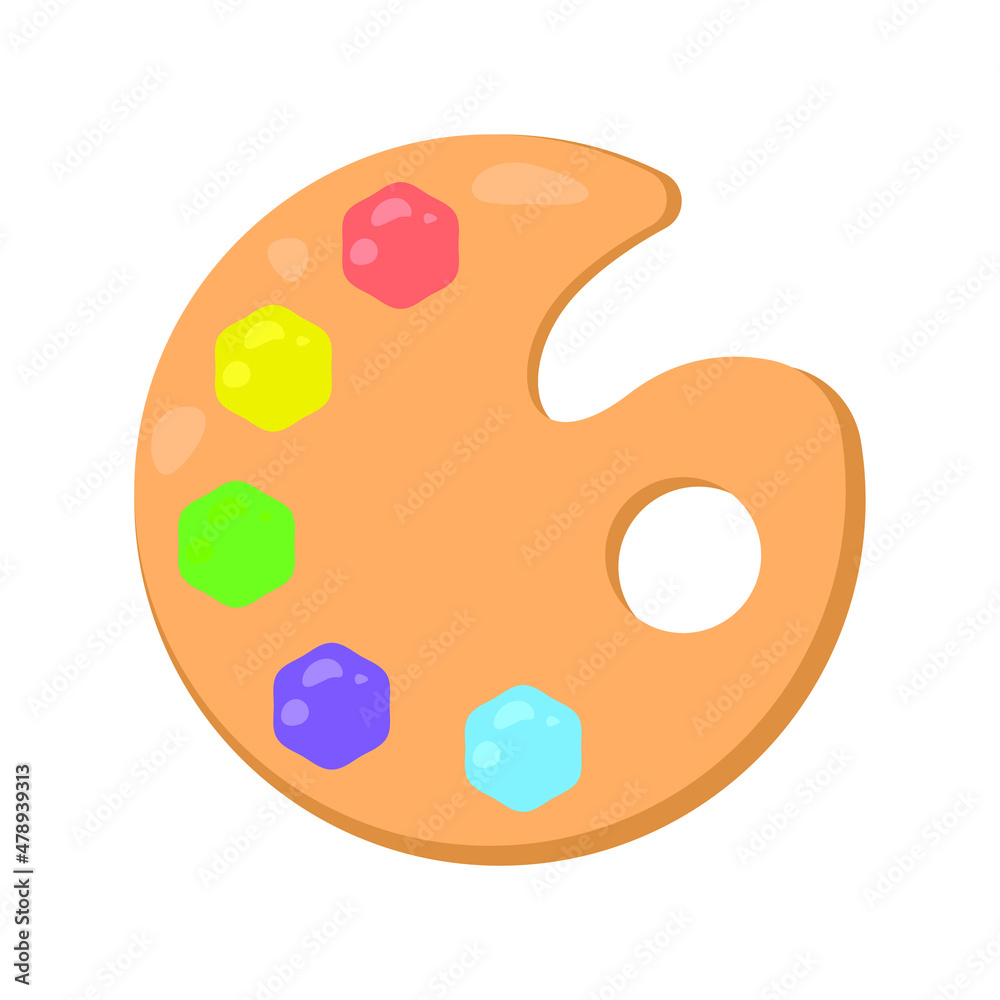 Abstract Flat Cartoon Education School College Study Palette With Paints Vector Design Style Element Isolated Grades Learning Concept Abstract Flat Cartoon Education School College Study Palette With Paints Vector Design Style Element Isolated Grades Learning Concept