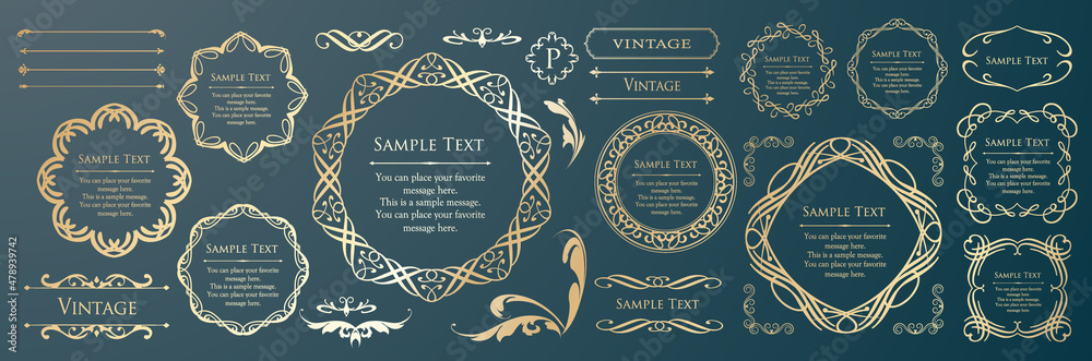 バレンタインデーのフレームデザイン。豪華でエレガントな装飾。アンティーク。ビンテージ。ゴージャス。エレガンス。