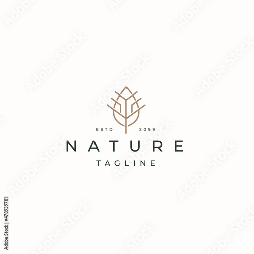Luxurious leaf nature logo icon design template flat vector