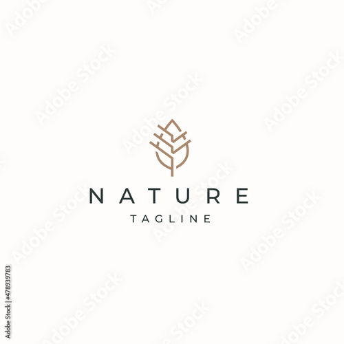 Luxurious leaf nature logo icon design template flat vector