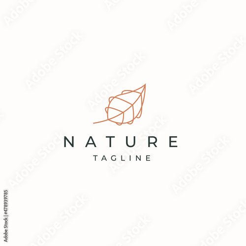 Luxurious leaf nature logo icon design template flat vector