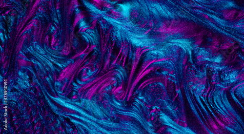 Fluid neon chrome waves background photo