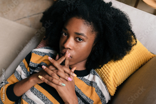 Serious African woman