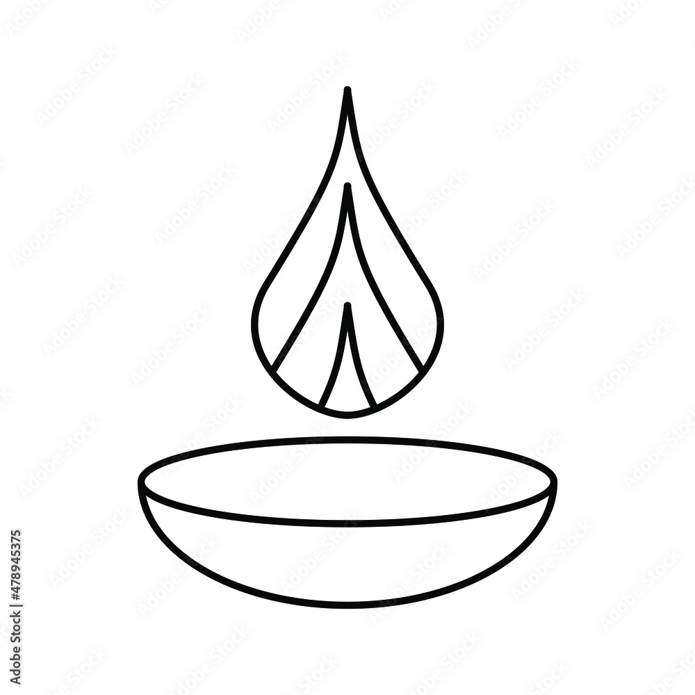 Diya lamp icon. Deepavali. Happy Diwali, Festival of the Lights in India. Vector illustration isolated on white background. EPS 10 Diya lamp icon. Deepavali. Happy Diwali, Festival of the Lights in India. Vector illustration isolated on white background. EPS 10