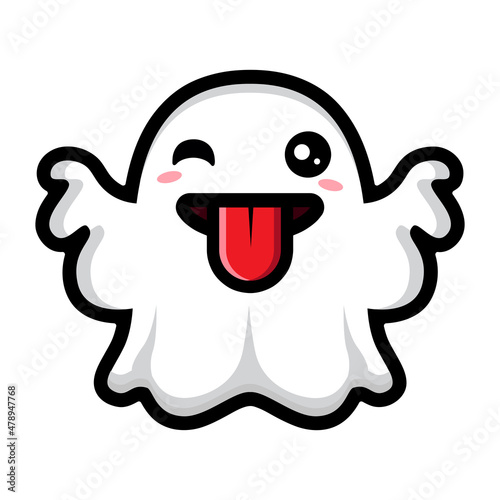 cute ghost design sticking out tongue