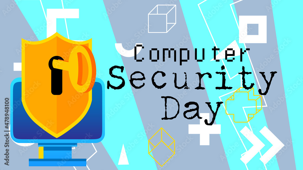 Computer Security Day. Decorative greeting card, Vector Illustration. Suitable for poster and banner.