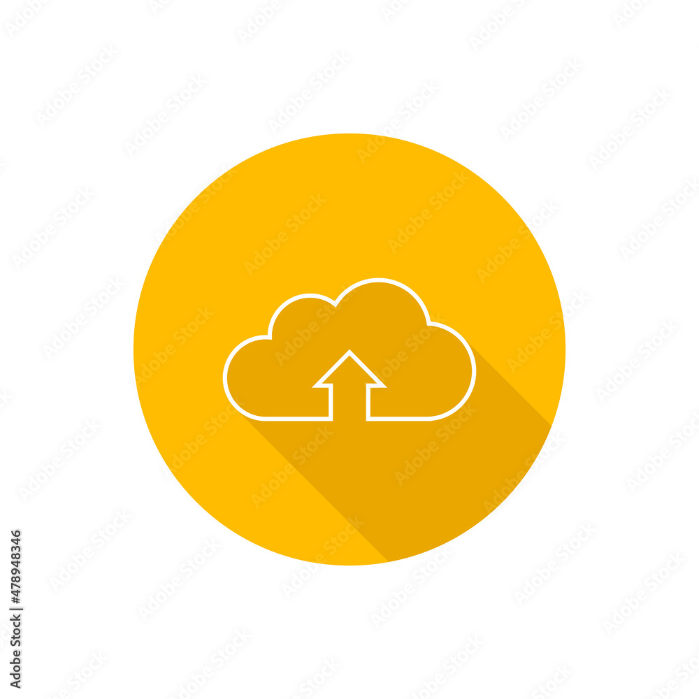 Cloud upload flat icon with shadow Cloud upload flat icon with shadow