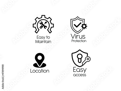 easy to maintain virus protection location easy to access icons