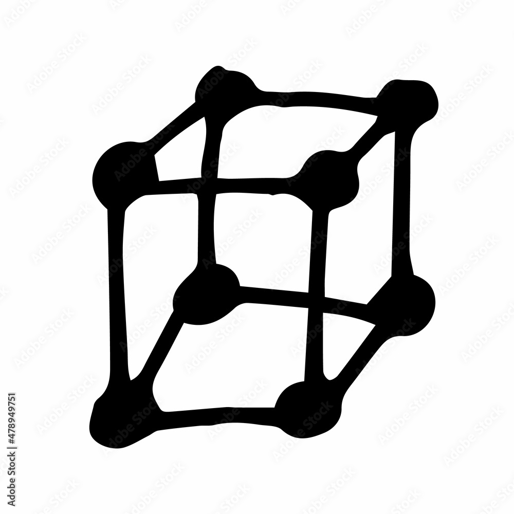 Vector illustration of doodle style cube Vector illustration of doodle style cube