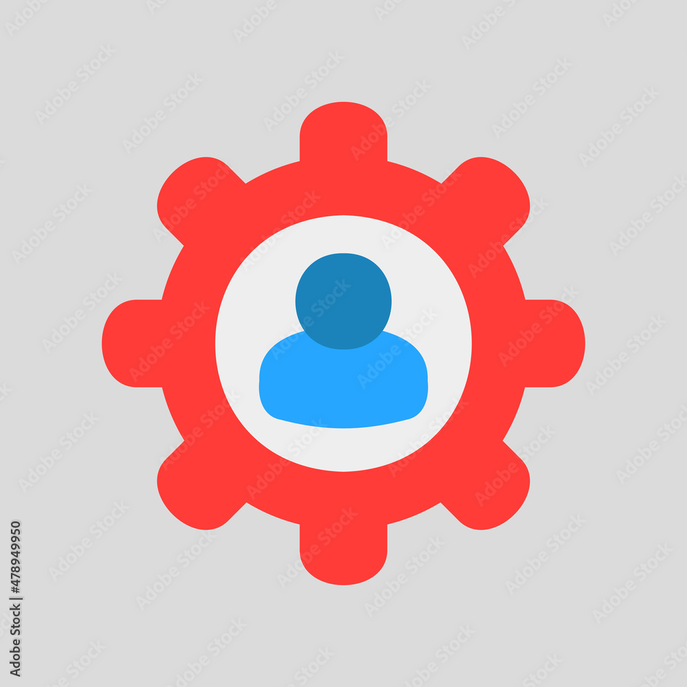 Settings icon in flat style about social media, use for website mobile app presentation
