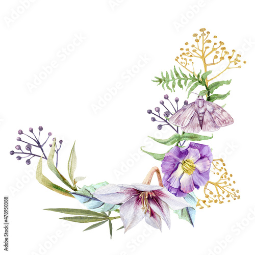 Pink Butterflies and Floral Frame