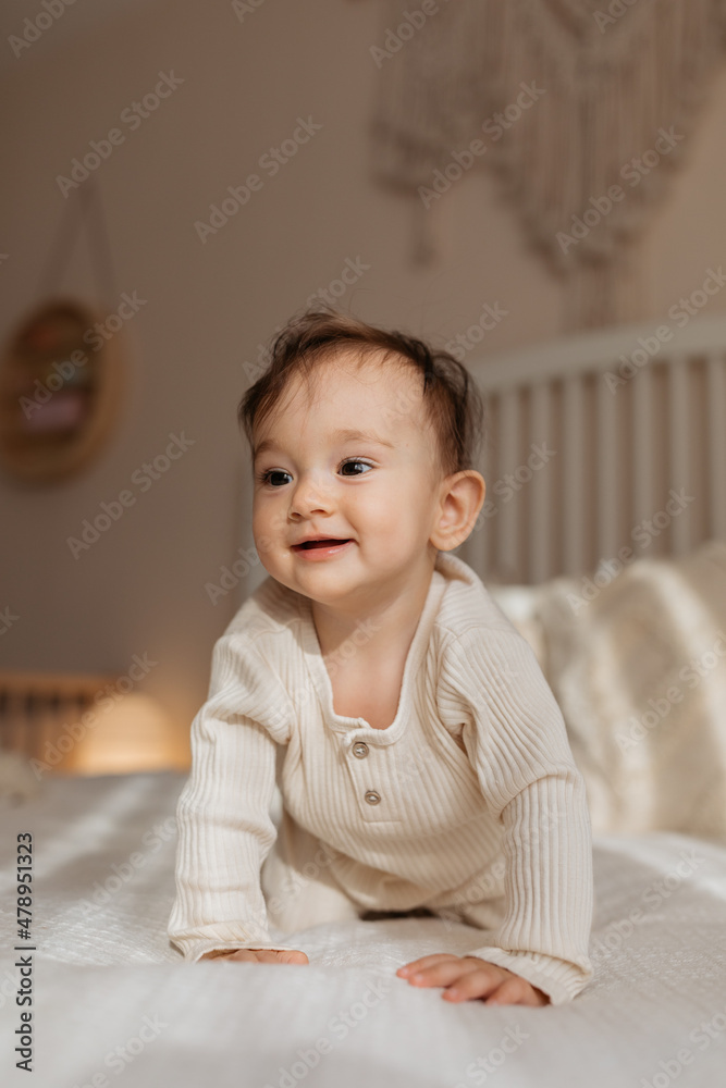 Baby Girl On Bed Baby Girl On Bed