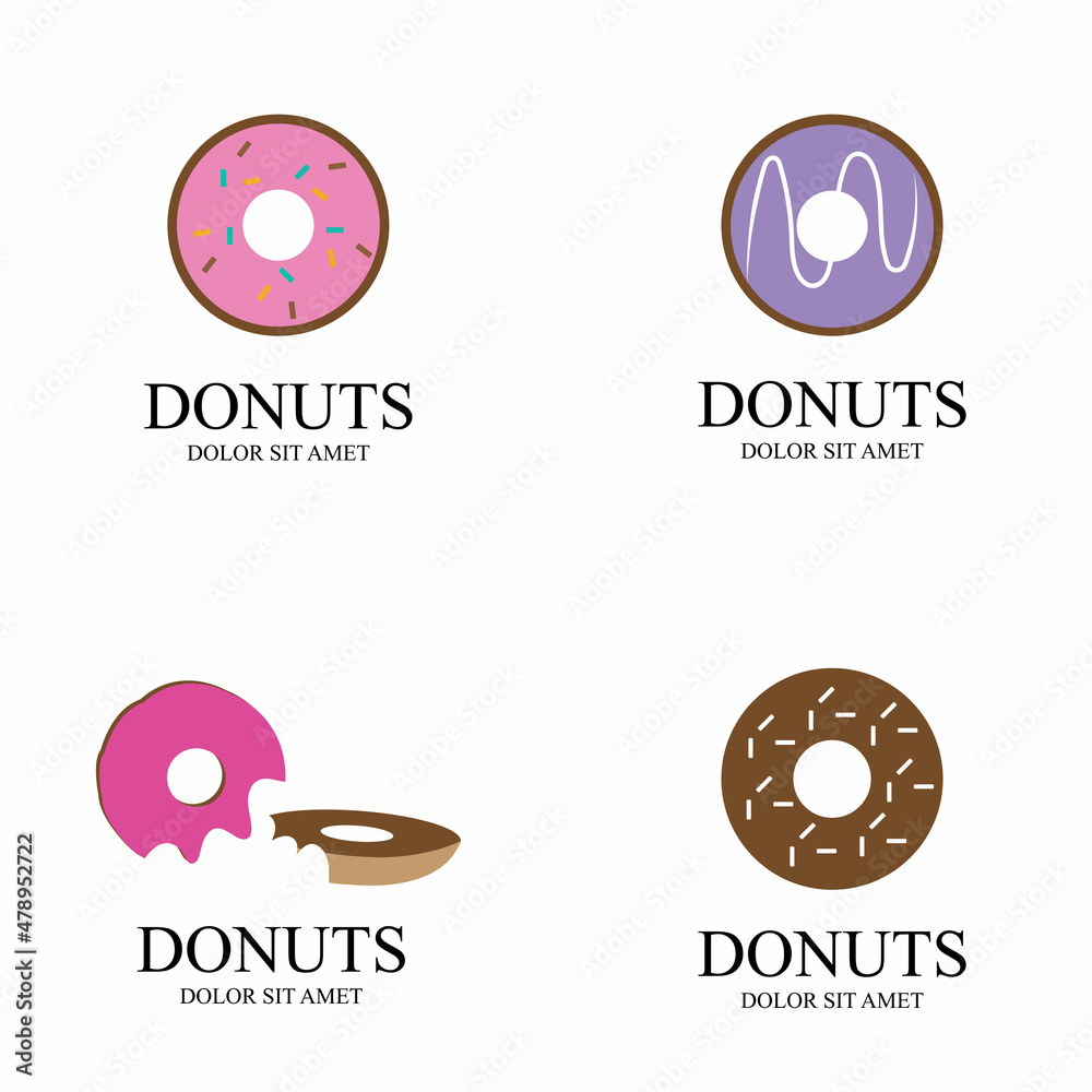 Donuts illustration logo vector template Donuts illustration logo vector template