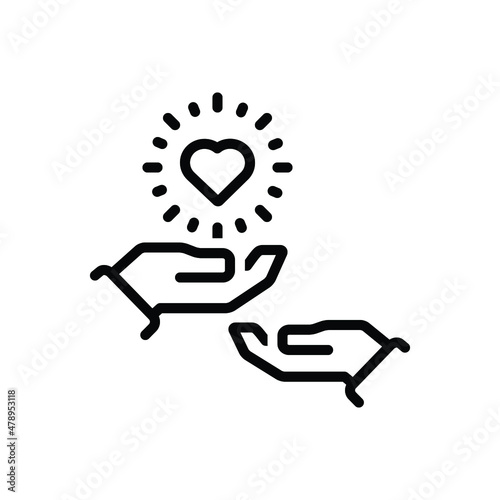 Black line icon for donated