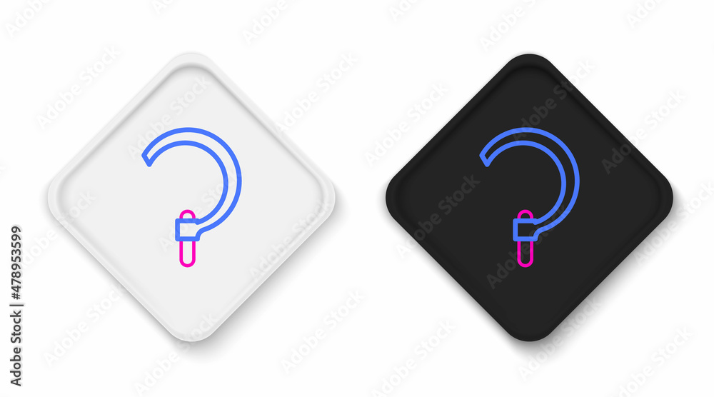 Line Sickle icon isolated on white background. Reaping hook sign. Colorful outline concept. Vector Line Sickle icon isolated on white background. Reaping hook sign. Colorful outline concept. Vector
