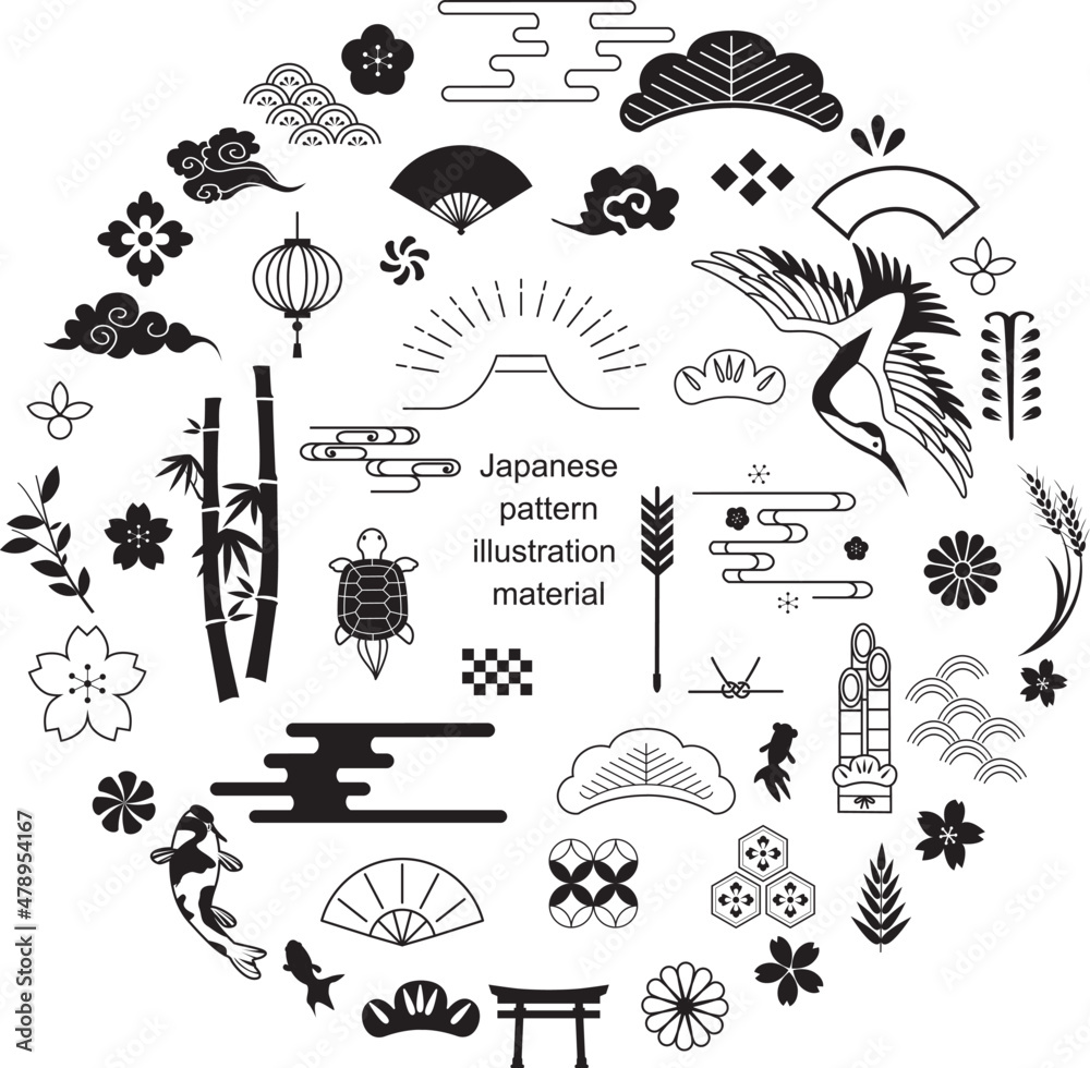 日本 和風 アイコン イラスト素材 Stock Vector Adobe Stock