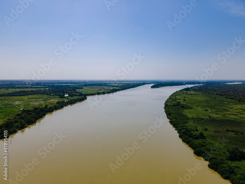 Lake along grassy shores photo