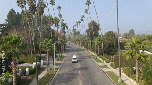 Iconic street at beverly hils California with Palm trees