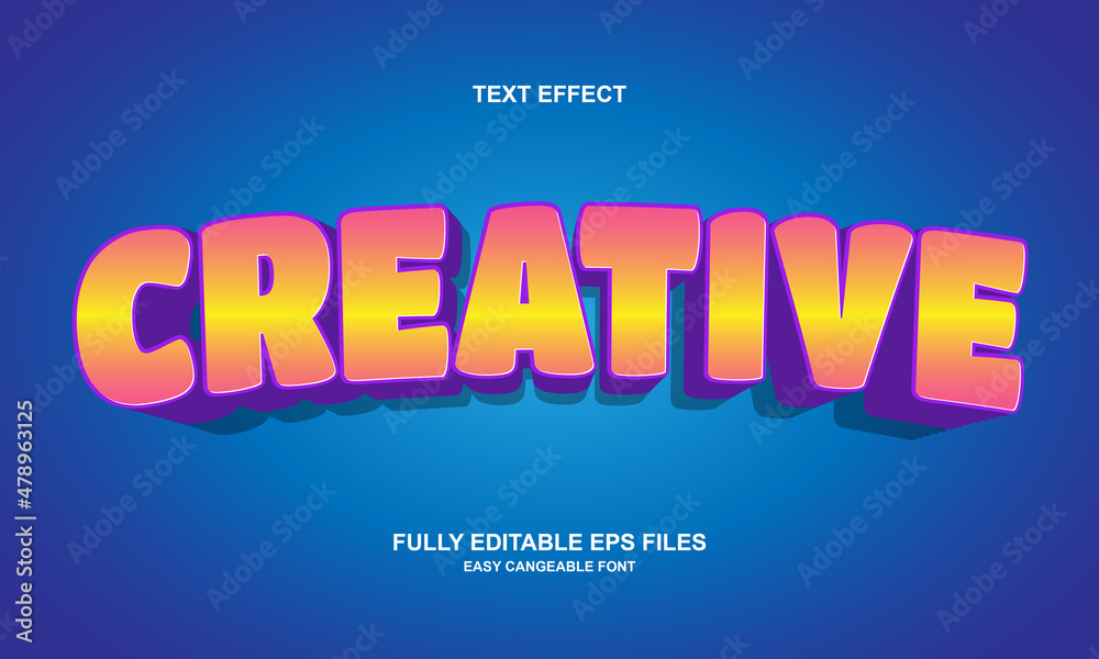 Editable text effect creative title style