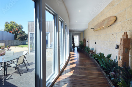 Curved entrance hall and outdoor area photo