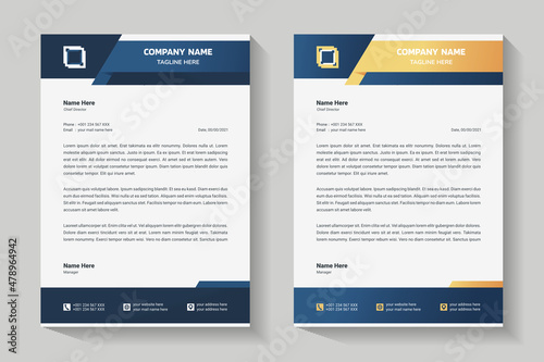 Letterhead design template. Creative and elegant modern business A4 letterhead template for your project design. Illustration vector	