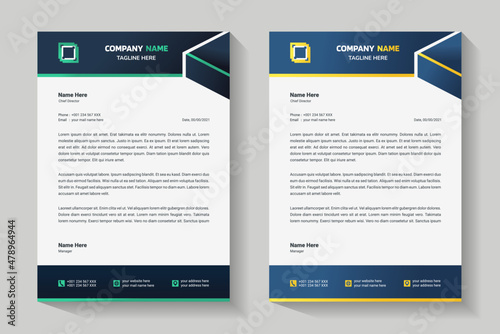 Letterhead design template. Creative, clean and elegant modern business professional letterhead template design. Illustration vector	