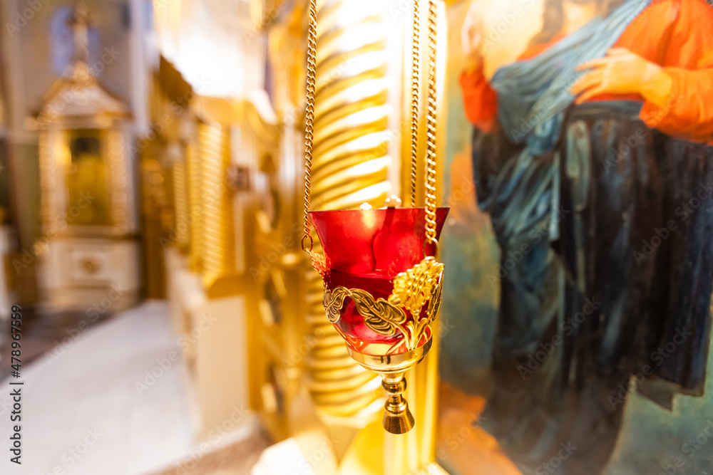 baby christening. Ceremony of a christening in Christian church