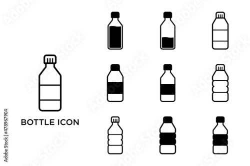 bottle icon set vector design template