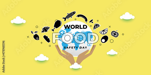world food safety day concept vector illustration. celebrated on 7 June 