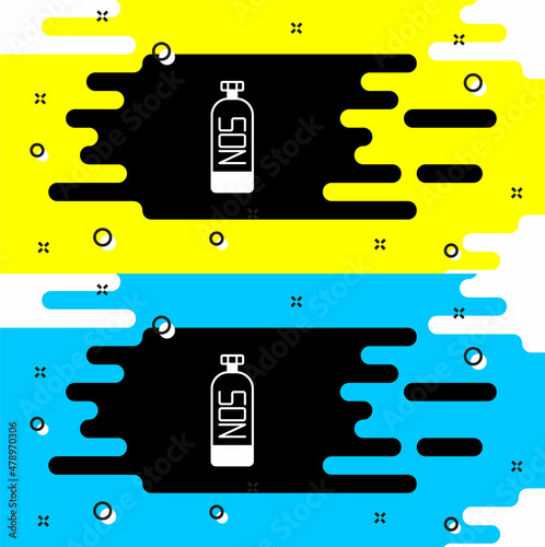 White Nitrous oxide icon isolated on black background. Vector