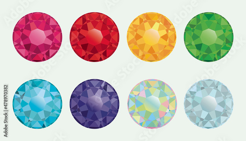 Set of colorful rhinestones for decoration