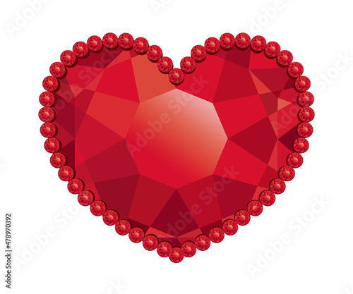 Heart red rhinestones. For Valentine's Day or for a wedding