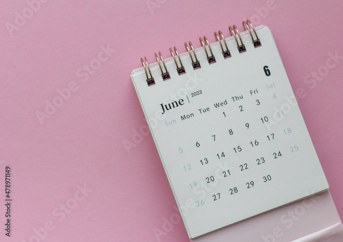 Calendar for June 2022. Desktop calendar for planning and organizing each date.