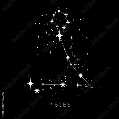 Star constellation zodiac pisces vector