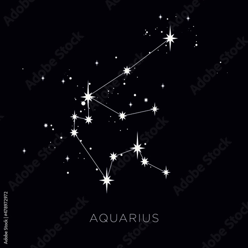 Star constellation zodiac aquarius vector