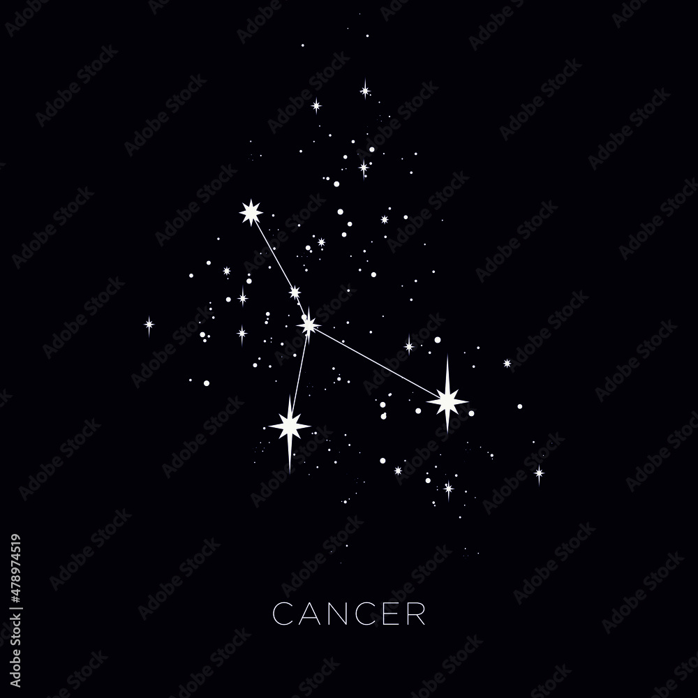 Star constellation zodiac cancer vector Star constellation zodiac cancer vector