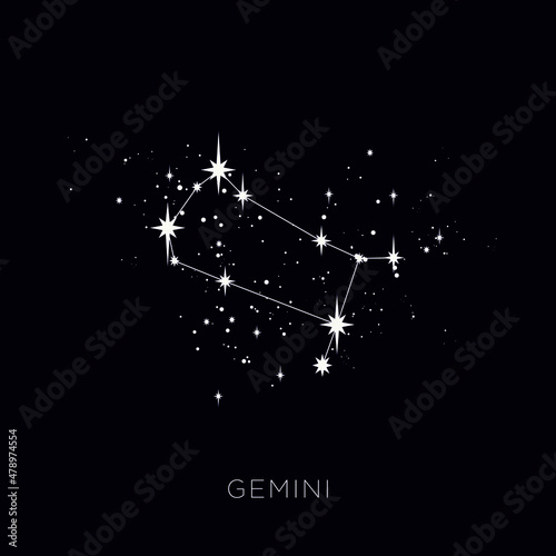Star constellation zodiac gemini vector