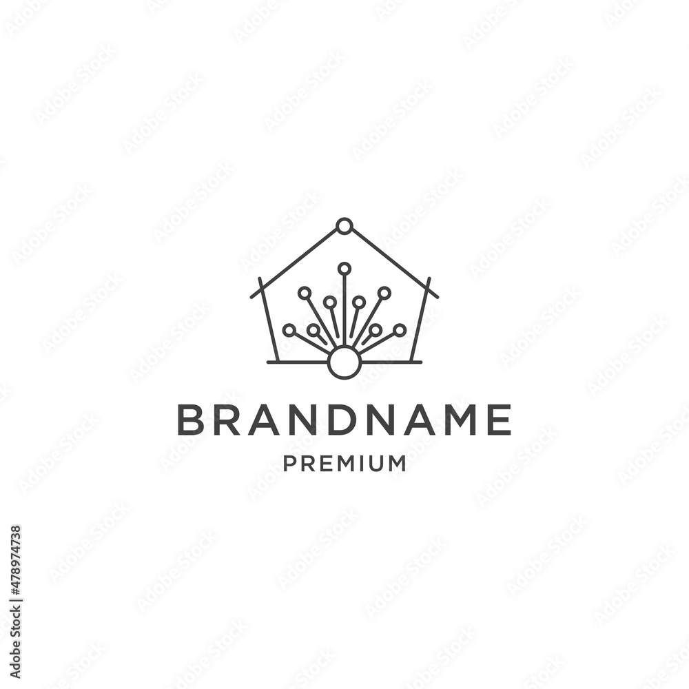 Home of dandelion line logo design Home of dandelion line logo design