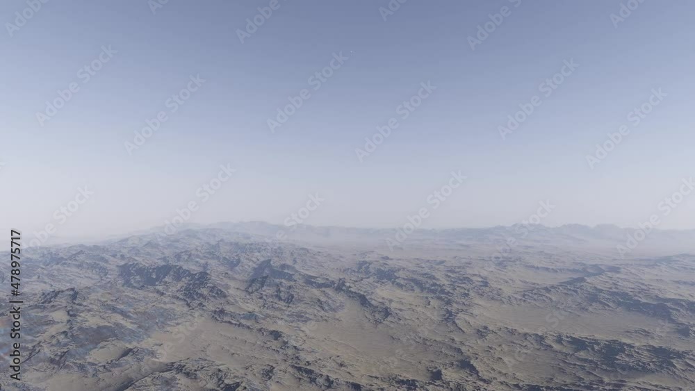 Beautiful alien landscape at sunset 3d rendering